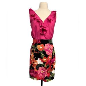 Anthropologie Tabitha Pink Floral Sleeveless Dress